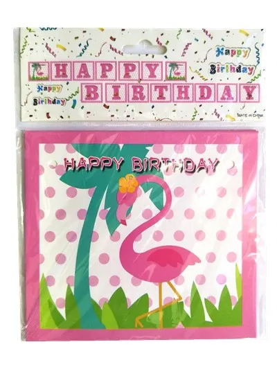 New Flamingo Birthday Party Disposable Tableware Set Party Paper Plate Napkin Napkin Summer Hawaii Flamingo Event Party Supplies Letter banner 1set