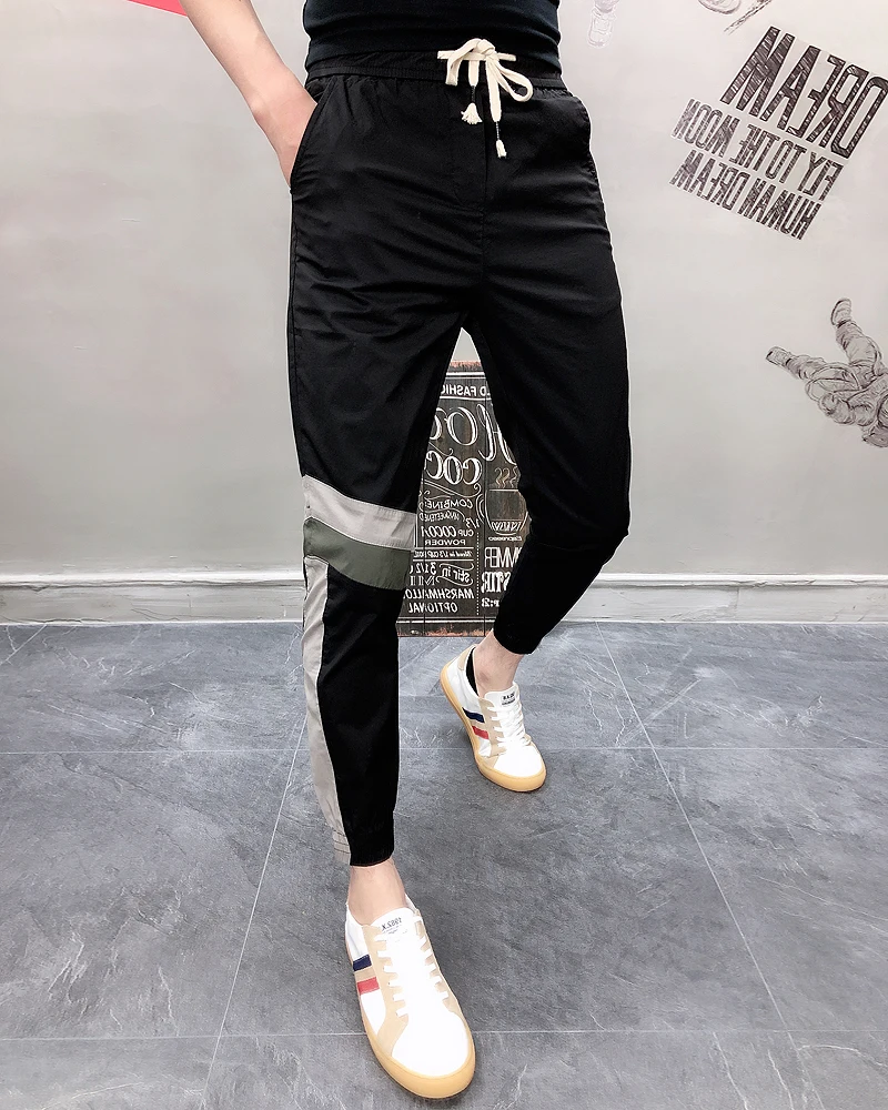 Zomer в стиле «хип-хоп» Повседневное Tactische Broek джоггеры Broek Heren Цвет Блок Лоскутные Брюки карго шаровары, штаны для бега, Broek, уличная Mannelijke