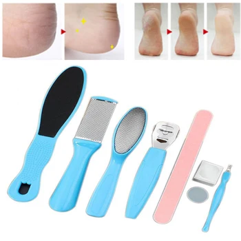 

8Pcs/Set Manicure Foot Care File Set Dead Hard Skin Callus Remover Scraper Pedicure Rasp Tools Feet Care Tool Kit Foot Care Tool