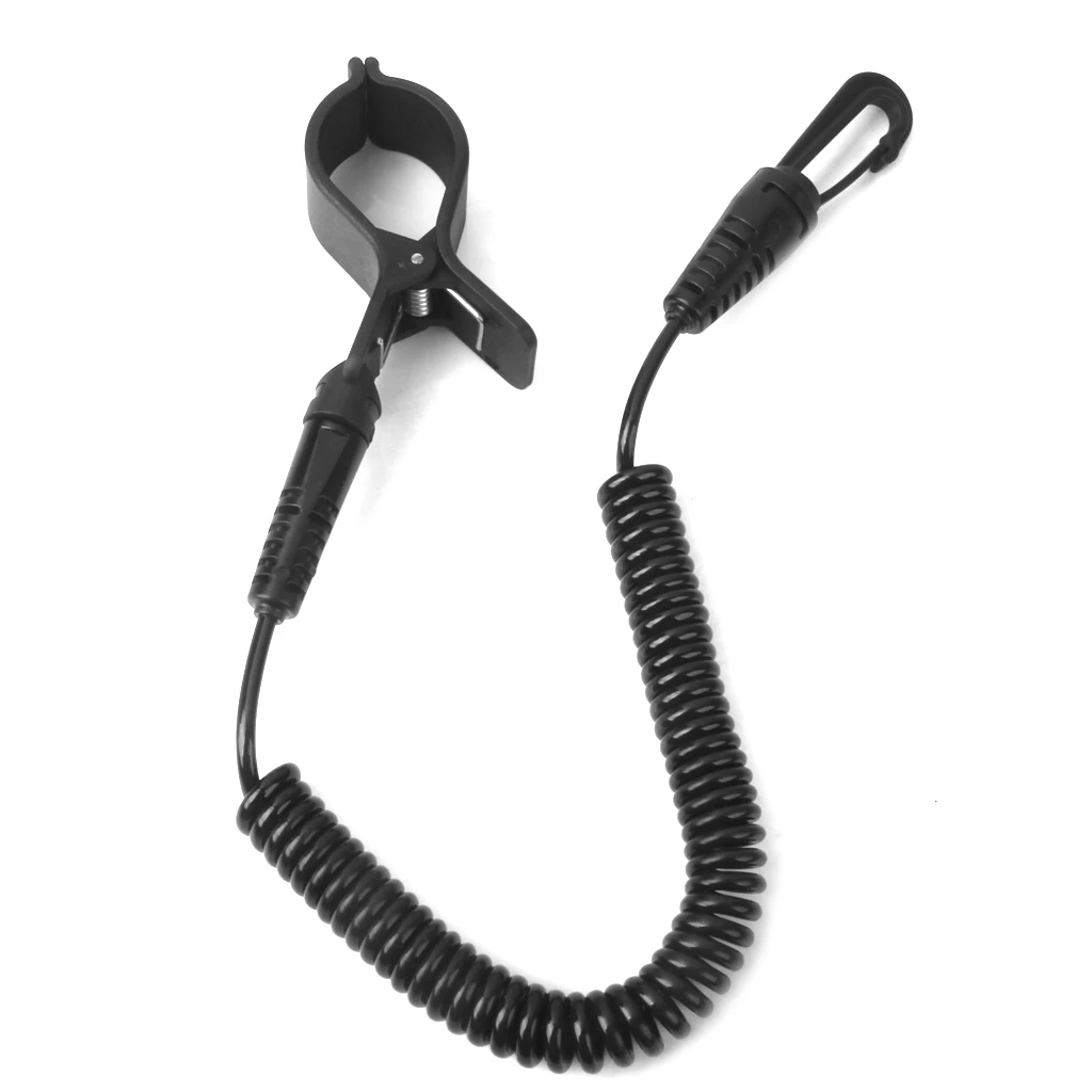 2pc Coiled Bungee Cord Kayak Canoe Boat Fishing Rod Paddle Leash Compass Lanyard