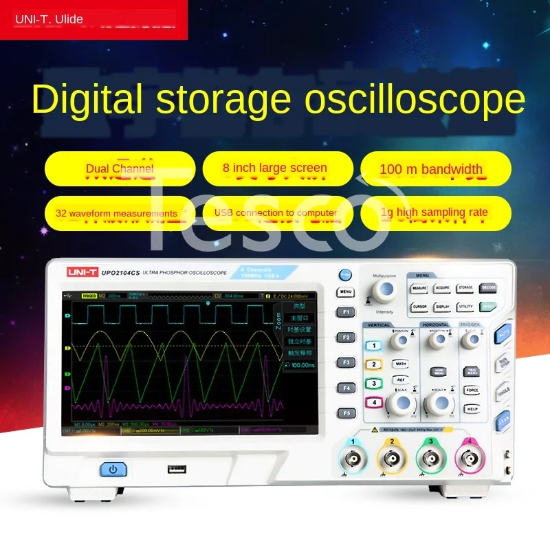 

UPO2102CS / UPO2104CS four-channel digital storage fluorescent oscilloscope 100MHZ bandwidth