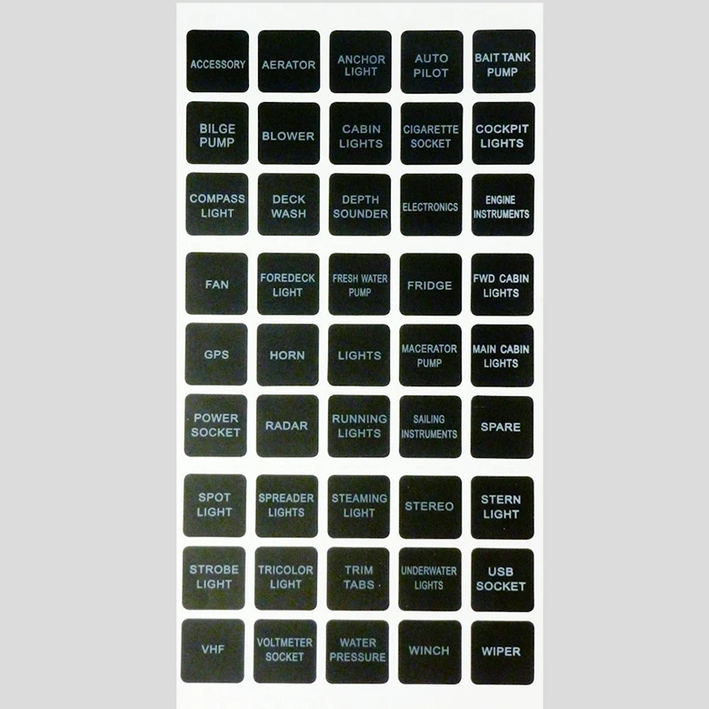Switch Labels Panel Stickers Instrument Board Fuse Box Decal for Boat Van Car Switch Label Circuit Light Board Sticker