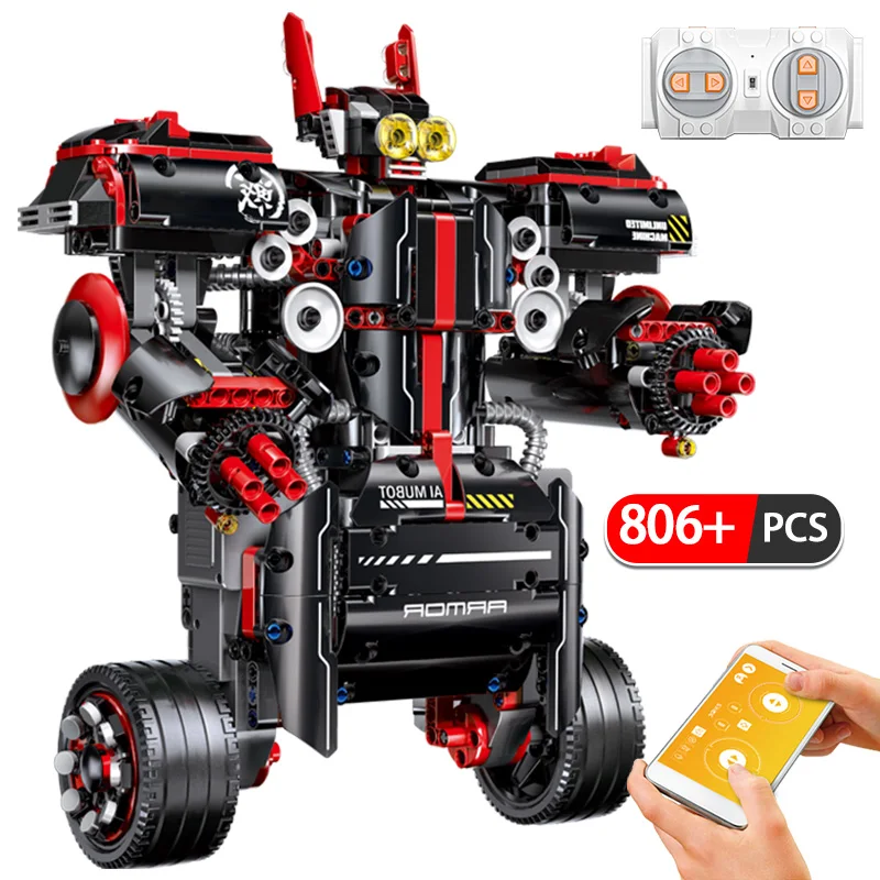 

806PCS Intelligent App Voice Control RC Robot Model Building Blocks Compatible Technic Robot Education Bricks Toys for Children