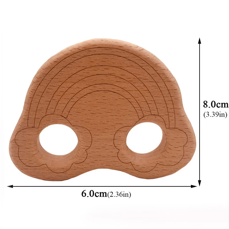 Деревянные Прорезыватели для зубов, пищевой, бук, дерево, животные, мультяшная собака, форма, сделай сам, пустышка, цепь 3C, сертификация, деревянный прорезыватель, игрушка - Цвет: Wooden Teether 1