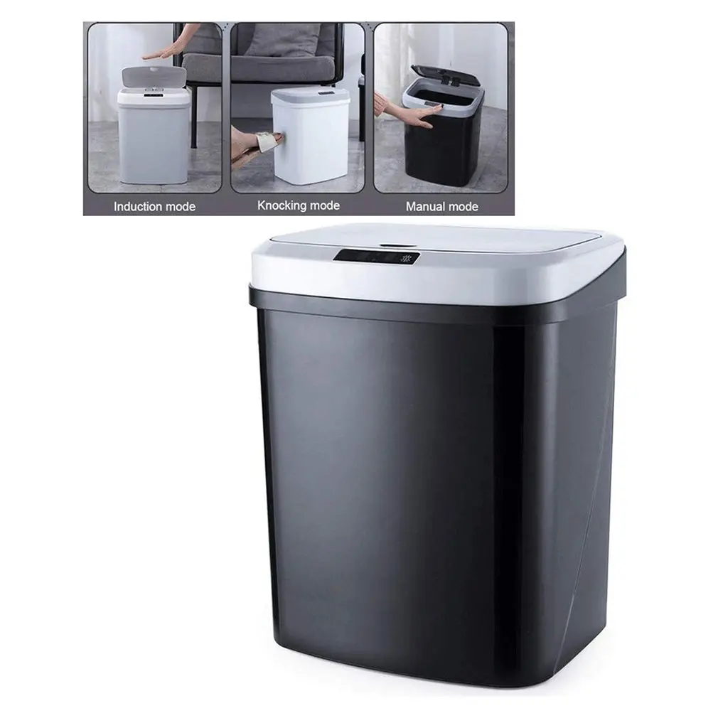 Automatic Trash Can Usb And Battery Operated Plastic Infrared Motion Touchless Smart Sensor Trash Can Odor Filter Deodorizer