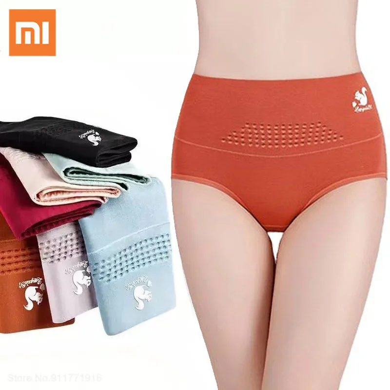 3 шт./лот Xiaomi женское нижнее белье с высокой талией Короткие хлопковые графеновые