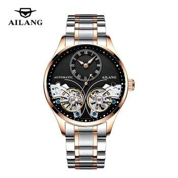 

AILANG Top Unique Design Double Tourbillon Mechanical Watch Luxury Business Men's Watches Top Stainless steel Automatic Watch