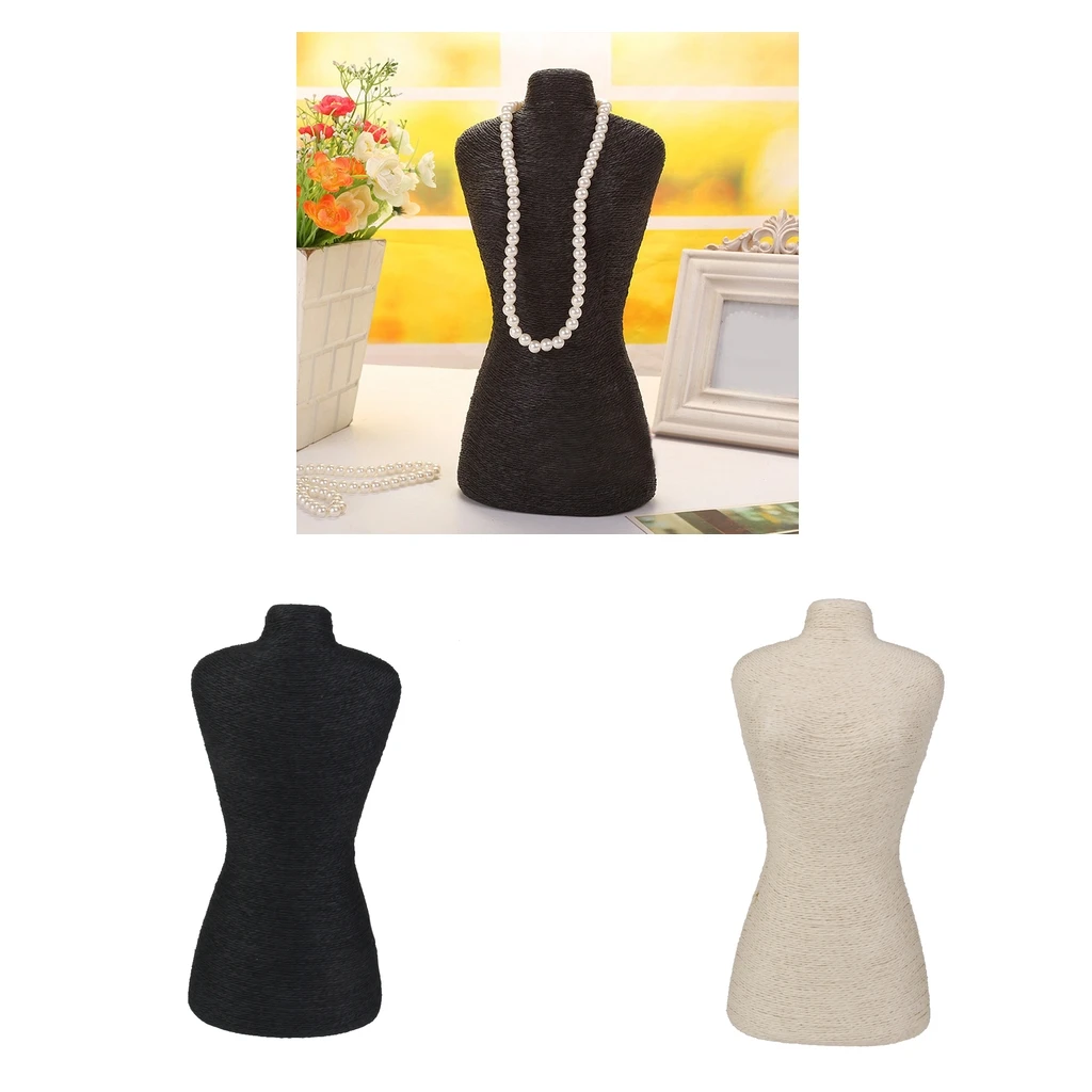 

2PCS Female Fabric Mannequin Dress Form Necklace Jewellery Display 2 Colors