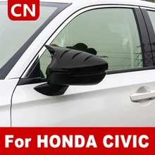 

Rearview Mirror Cover Cap Side Wing Rear View Mirror Case Cover Carbon fiber pattern For Honda Civic 11th 2022 Car Accessory