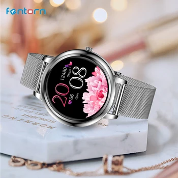 

Fentorn MK20 Smart Watch Women 1.09 Inch Full Touch Screen Customize Dial Heart Rate Track Lady Elegant Smartwatch for Woman