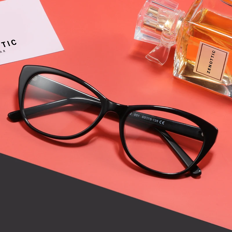 

ZENOTTIC Vintage Cat Eye Optical Glasses Frame Urltra-Light Acetate Eyewear for Women Ladies No-Prescription Eyeglasses