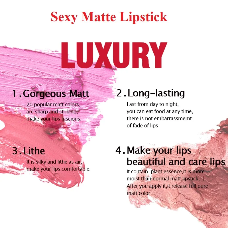 Winter Moisturizing Matte Lipstick Waterproof Lips Moisturizing Easy To Wear Makeup Lip Sticks Gloss Cosmetic Makeup Gift
