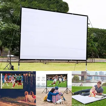 

Portable Folding Movie Screen Household Soft 4:3, 16:9 Projection As Picture Screen Home, Outdoor