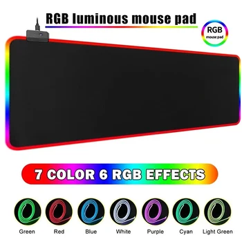 Alfombrilla de ratón RGB para juegos, alfombrilla de ratón retroiluminada de escritorio grande, alfombra LED de gran tamaño, para teclado de juegos 1