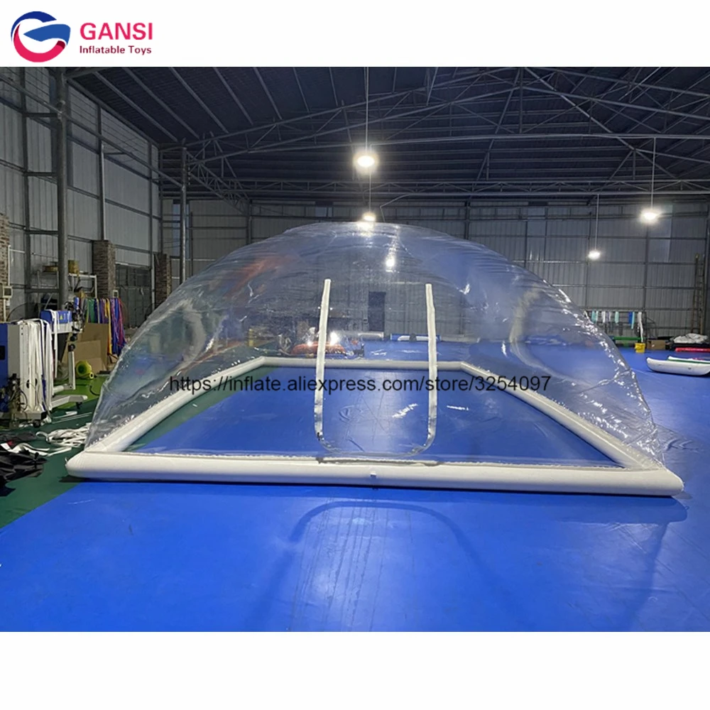 2020 new design inflatable pool dome bubble tent inflatable swimming pool cover tent lighted inflatable dome tent rooftop building led inflatable igloo tent for display