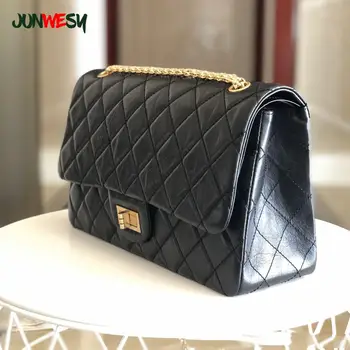

2020 Retro Highest quality Women's Shoulder Crossbody Bags Black Genuine Leather Luxury designer Ladies bag Counter quality