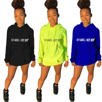 

autumn winter new women hooded hoodies casual long sleeve funny letter green pullovers sweatshirts tops