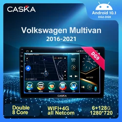 CASKA – autoradio Android 10, Navigation GPS, dvd, 4G, 2 din, lecteur multimédia vidéo, pour voiture Volkswagen Multivan (DG2 DG9 – 2016) 