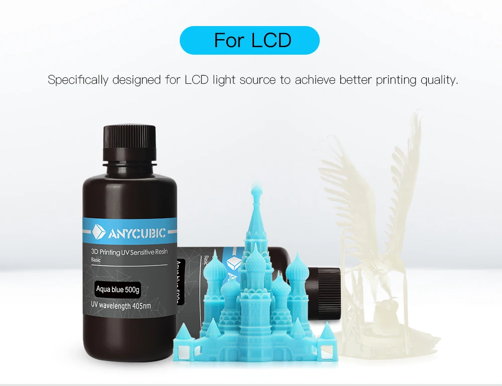 ANYCUBIC 1kg Liquid Photopolymer Resin 405nm UV Resin For LCD 3D Printer Printing Material For Photon Mono 4K etc.