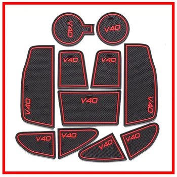 

Car Interior Accessories Rubber Auto Luminous Gate Door Pad Anti-Slip Cup Holder Mat Cushion For 2011-2016 Volvo V40