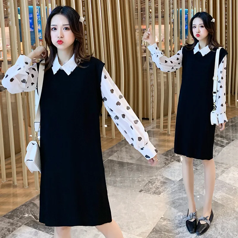 

Maternity Clothes 2019 Early Autumn Clothing Pregnant Women Two-Piece Set Large Size Two-Piece Set Pregnant Women Dress