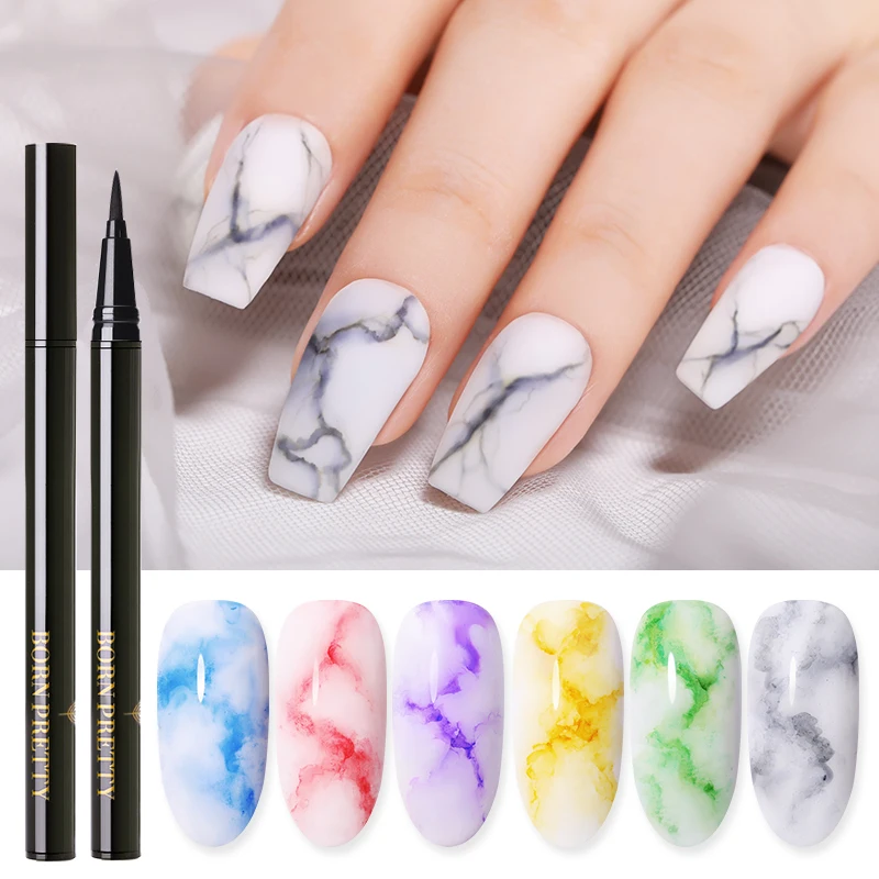 

BORN PRETTY Water Color Nail Polish Painting Pen Blossoming Beauty Color Nail Varnish Pen 1ml 12 Colours for DIY Manicuring