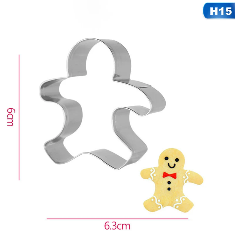 Stainless Steel Biscuit Mould Santa Claus Shape Fondant Cake Mold DIY Sugar Craft Xmas 3D Pastry Cookie Cutters Cake Tools