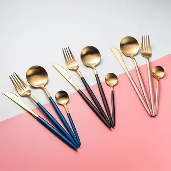 

Korean Style Stainless Steel Cutlery Set Portable Dinnerware Set Fork Spoon Knife Set Tableware Reloj De Pared Kitchen Tools