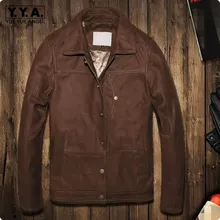 Новая Осенняя мужская куртка из натуральной коровьей кожи, однобортное мотоциклетное пальто для мужчин Jaqueta Couro Masculina Motoqueiro