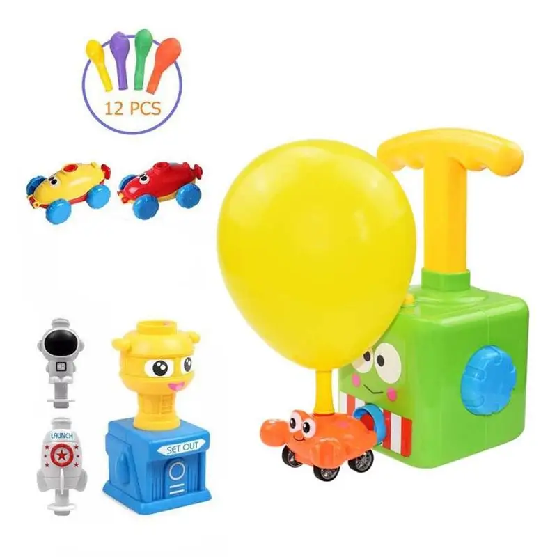 

Rocket Balloon Launch Tower Toy Puzzle Fun Education Inertia Air Power Balloon Children Press Car Festival Gift
