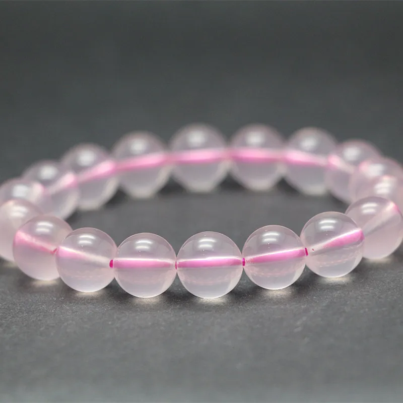 7-10MM Rose quartz 7A Natural crystal gem bracelet natural starlight