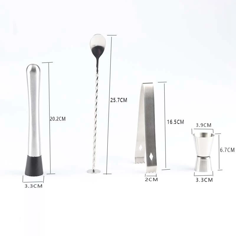 

11-Piece Cocktail Shaker Bar Set Stainless Steel Bartender Kit Mixer Drink Bartender Browser Kit Bars Set Tool Accessories Tools