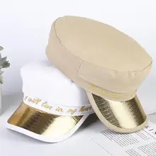 Kuulee Высокое качество шляпа леди мода темно-синяя шапка британский стиль берет Вышивка буквы Женская универсальная шляпа