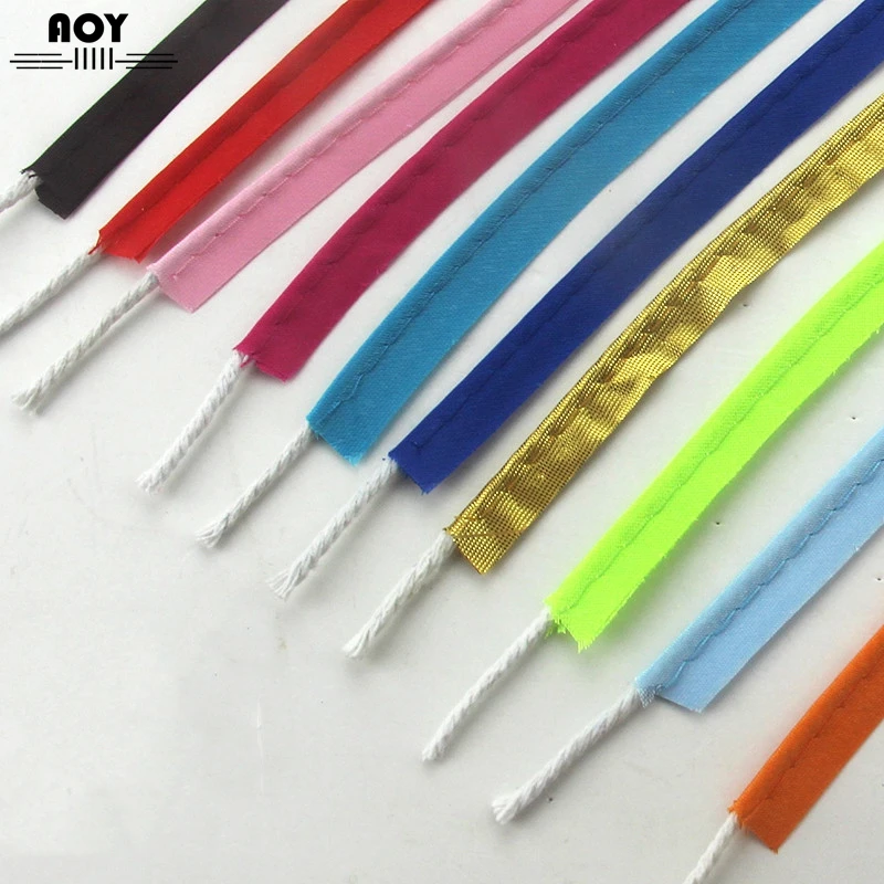 10mm Bias Piping Tape Cord for Sheets Sofa Curtains Hats Clothes Fabric Hemming