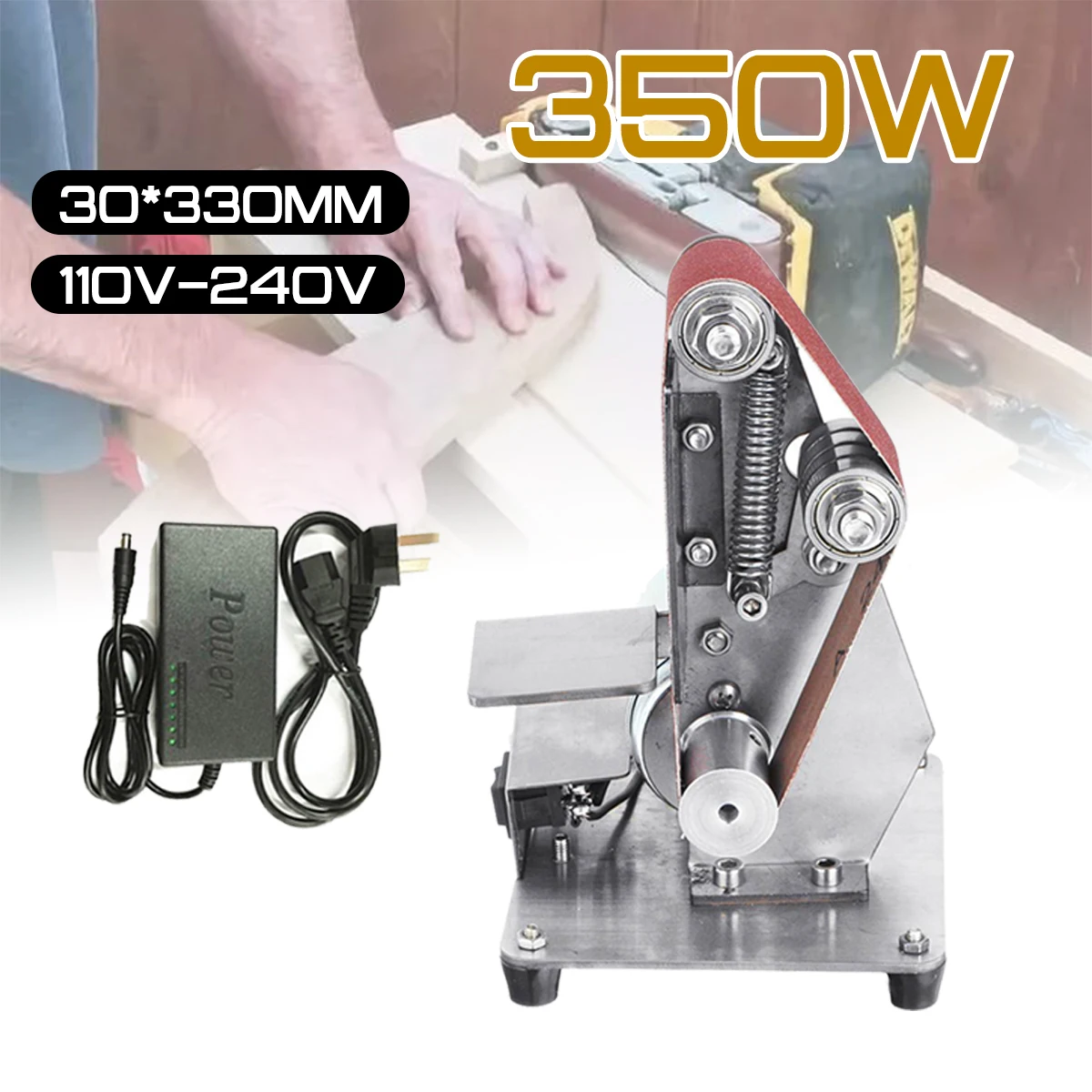 350w Mini Electric Belt Machine Sander Sanding Grinding Polishing