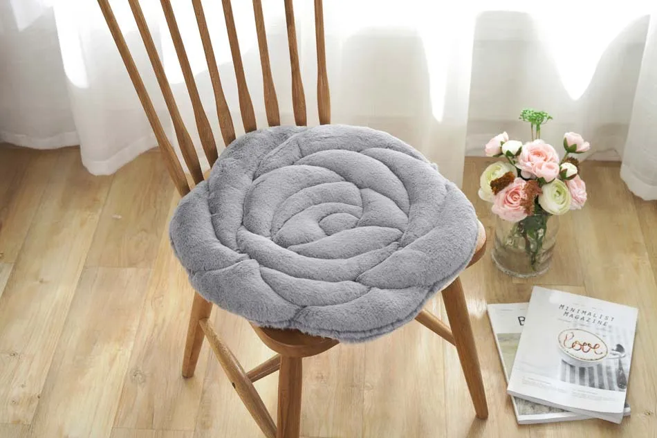 Elegant Rose Pillow Romantic Sofa Mat Cushion Pad Short Plush Bed Flower Wedding Home Decor Seat Cushion Valentine's Day Gift