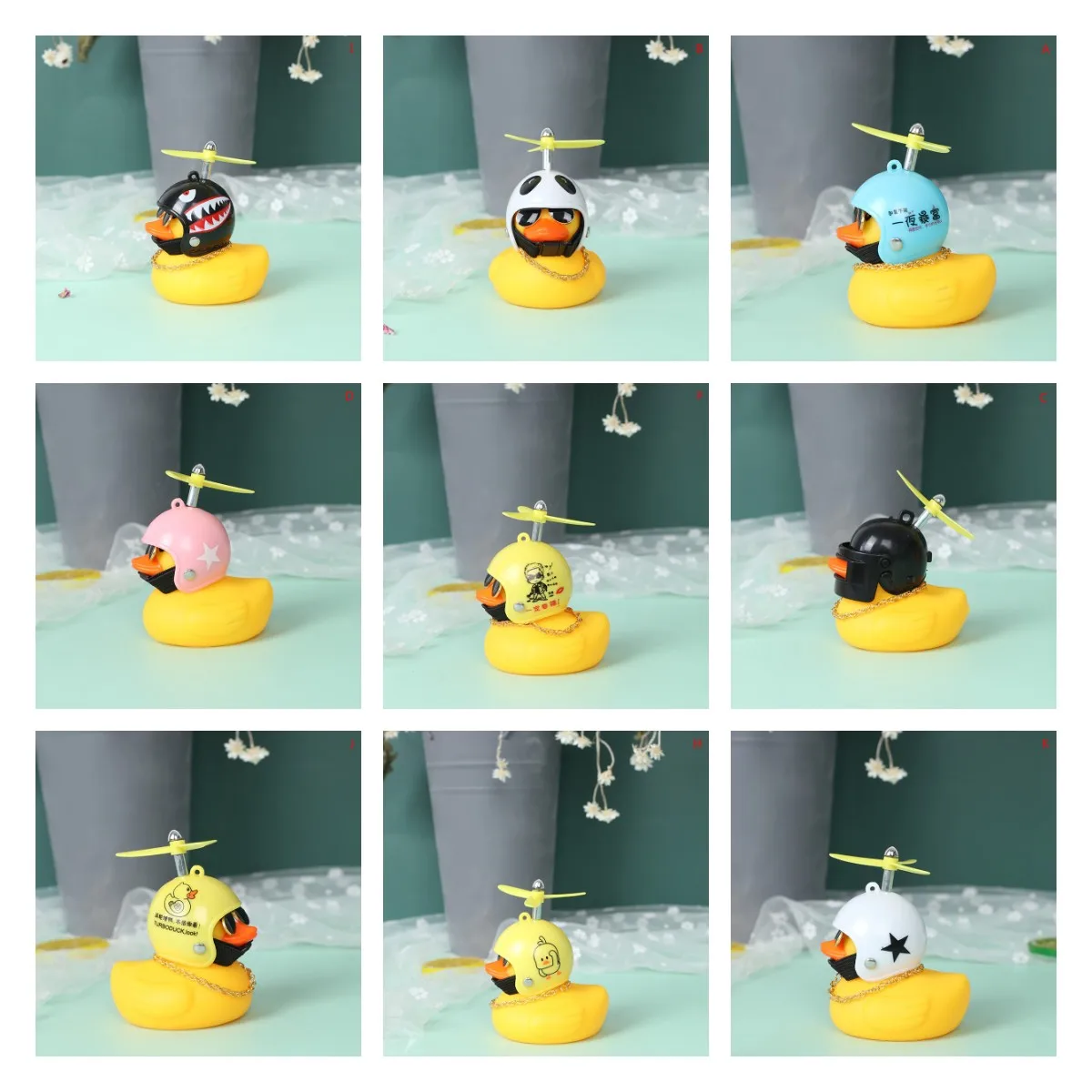 1pc Multi Type Car Goods Gift Wind-breaking Wave-breaking Duck For Car Ornaments Auto Interior Decoration With Lamp/Without Lamp