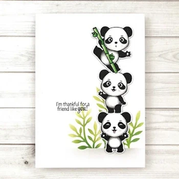 

New Han Panda Metal cutting dies and Clear Stamps Transparent Silicone Seal for DIY scrapbooking 2020
