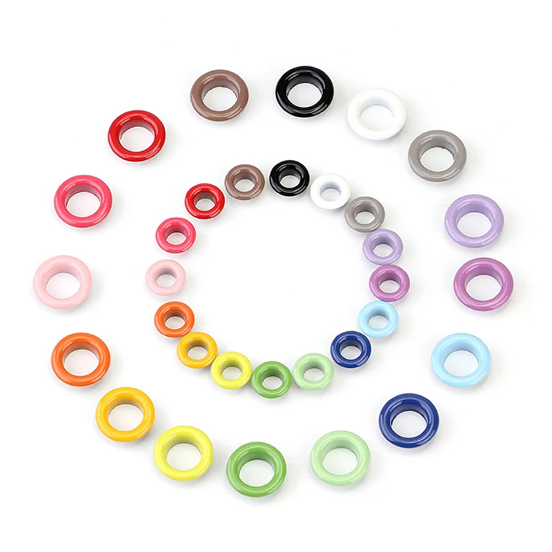 50sets/pack spray paint 16 colors corns eyelet DIY decoration metal buttonhole hollow rivet 4|5|6|8|10mm inner Tags for clothes