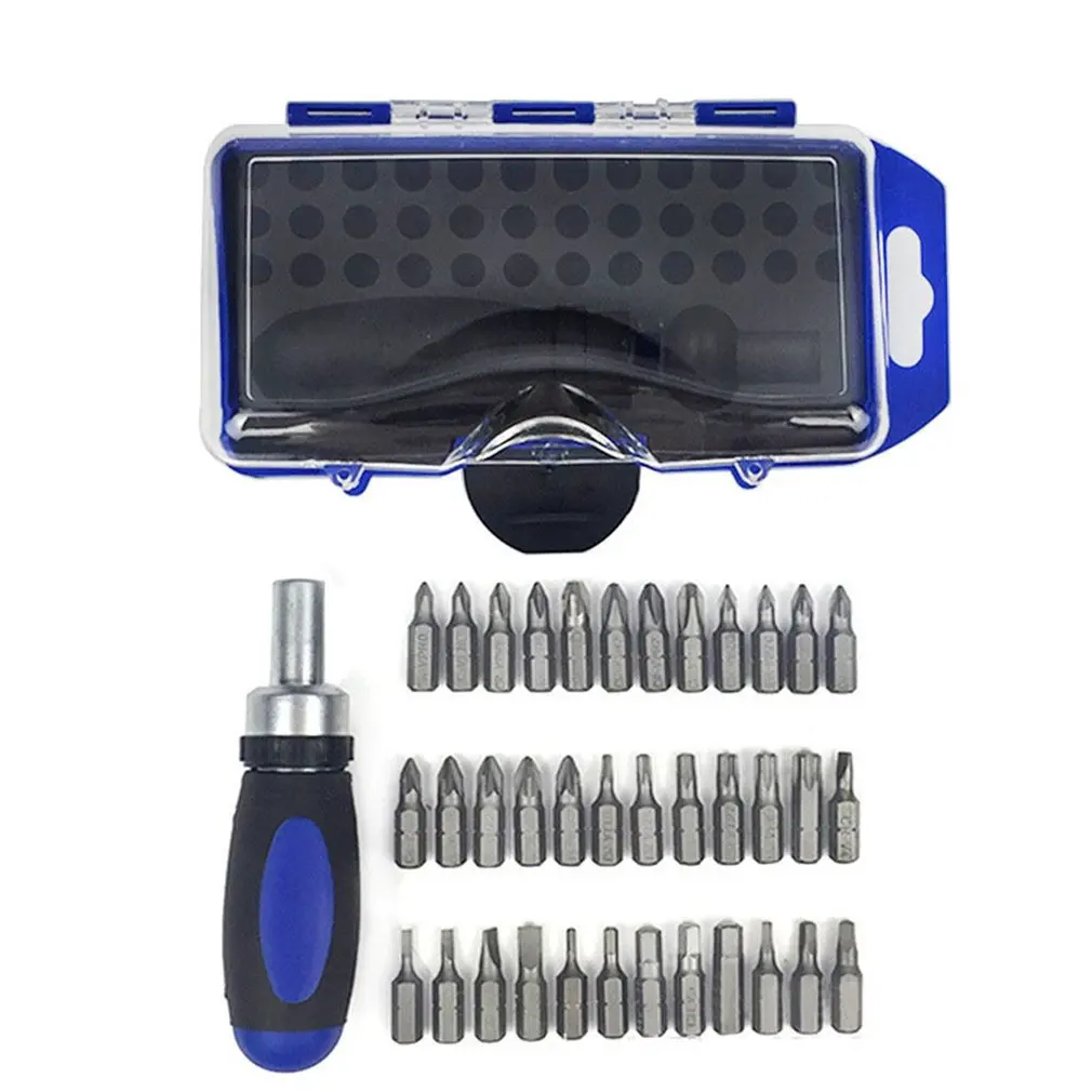 

Ratchet Screwdriver Set Tool 45 # Steel Home Multi-Function Screwdriver Set Machine Repair Auto Repair Tools 38-Piece Set