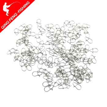 MEGA PROMO ❤️ 50pcs/bag Stainless Steel Hook Fast Clip Lock Snap Swivel Solid Rings Safety Snaps Fishing Hook Connector - discount item 30% OFF Sports & Entertainment