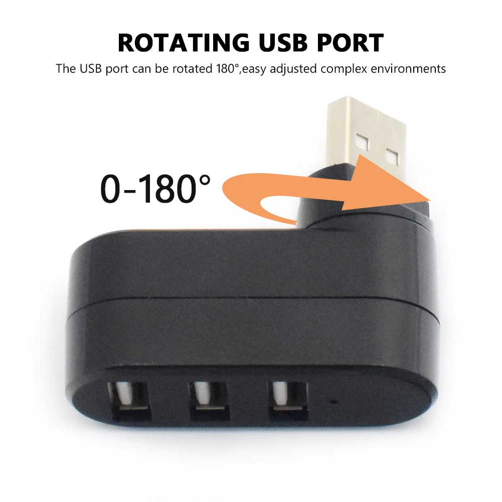 Мини Высокоскоростная передача данных 3 портовый КОНЦЕНТРАТОР USB 2 0 Вращающийся