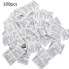 

100 Packets Non-Toxic Silica Gel Desiccant Pack Moisture Absorber Dehumidifier for Kitchen Food Spices Jewelry Shoes