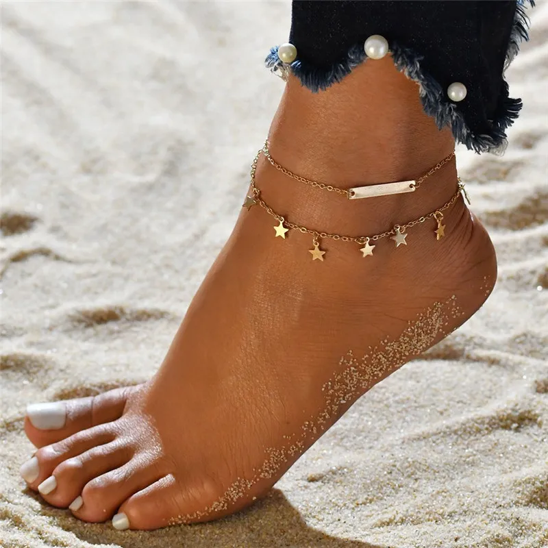 Modyle Multi Layer Star Pendant Anklet Foot Chain 2020 New Summer Yoga Beach Leg Bracelet Charm Anklets Jewelry Gift Modyle Multi Layer Star Pendant Anklet Foot Chain 2020 New Summer Yoga Beach Leg Bracelet Charm Anklets Jewelry Gift