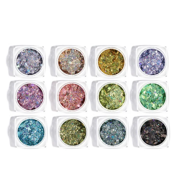 Новая мода ногтей блестки Блестящие Блестки Blingbling Маникюр DIY пальцы ногтей искусство красоты Декор 12 цветов SSwell