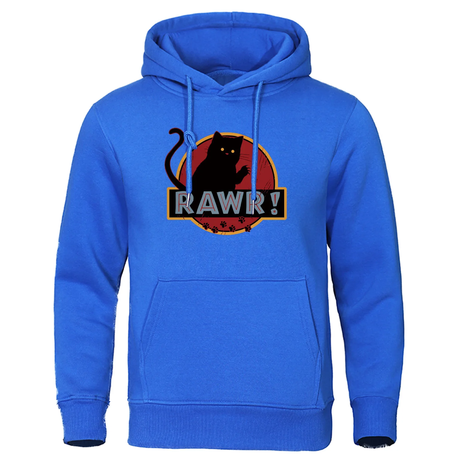 Толстовки Rawr cat, мужские топы с забавными монстрами, высококачественные мужские толстовки с капюшоном,, осенне-зимний брендовый Мужской пуловер, уличная одежда