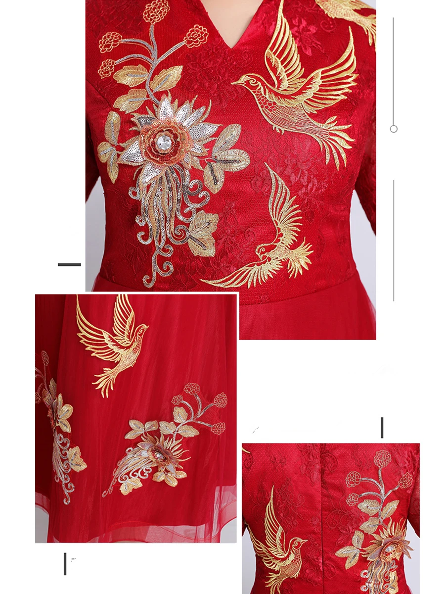 Винтажное платье с блестками для выпускного вечера с вышивкой Vestidos De Gala размера плюс платья с v-образным вырезом женские вечерние платья с коротким рукавом T191