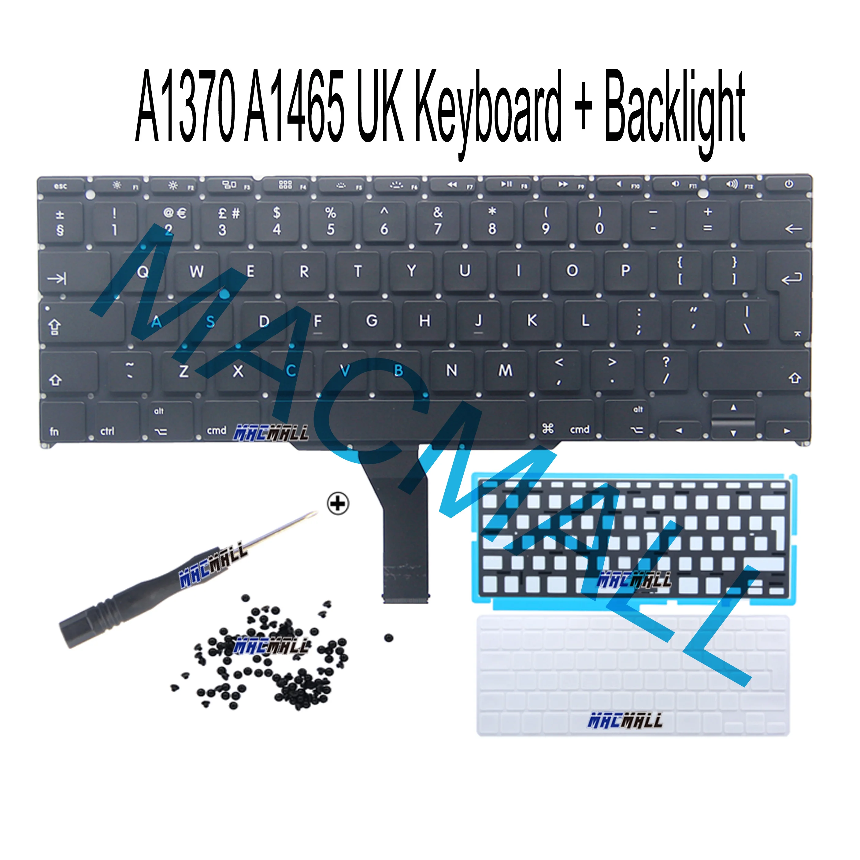 Nuova Tastiera A1370 A1465 Uk Per Macbook Air 11 "A1465 A1370 2011-2015 Anno Uk Tastiera Retroilluminazione Viti Coperchio Tastiera