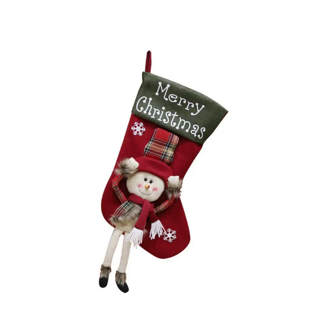 

Christmas Stocking Santa Claus Sock Gift Holder Christmas Claus, Snowman, Deer As Picture Tree Decoration