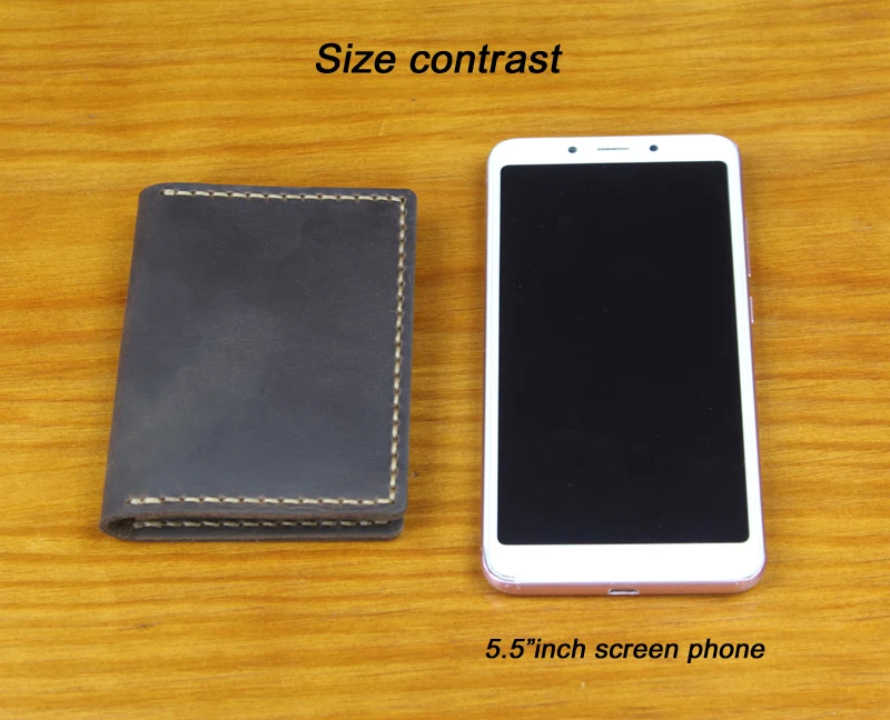 Handcrafted Crazy Horse Leather Card Wallet & ID Holder